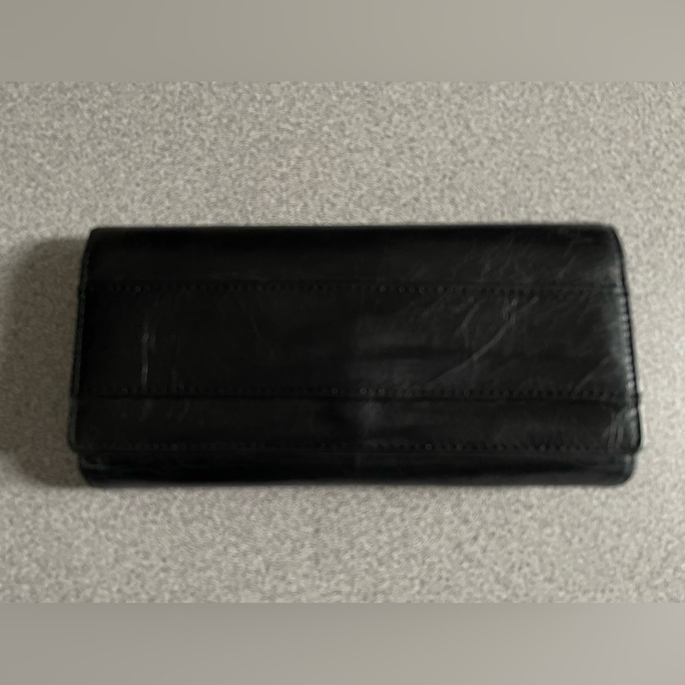Danier Leather Black Leather Wallet with Zipper Pocket